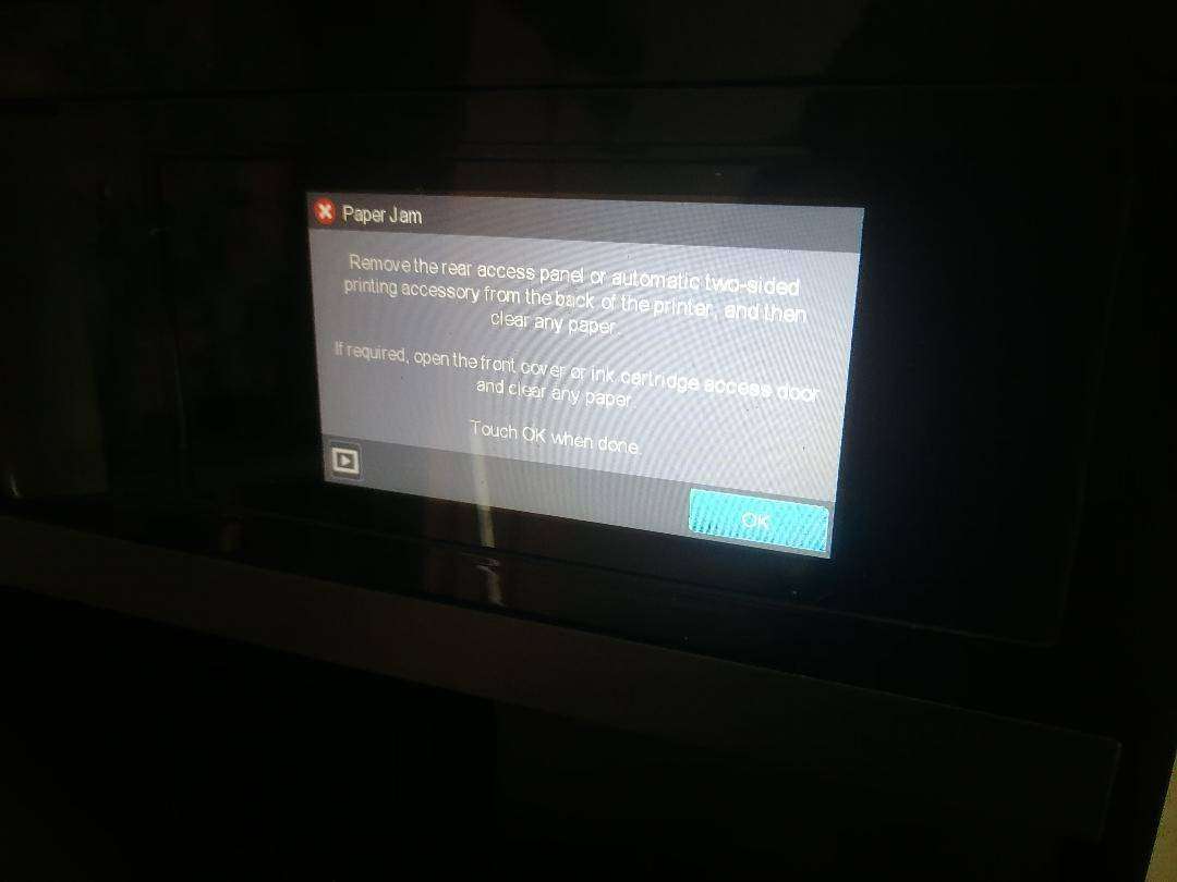 HP Officejet Pro 8620 e-All-in-One Printer(Paper jam error)