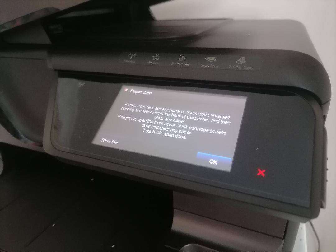 HP Officejet Pro 8600 Plus A4 Colour Inkjet Printer(Paper jam error)