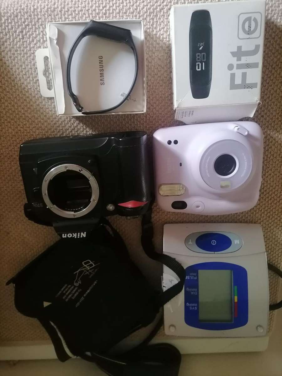 Electronics Lot: Cameras, Smart Watch, Blood Pressure Monitor