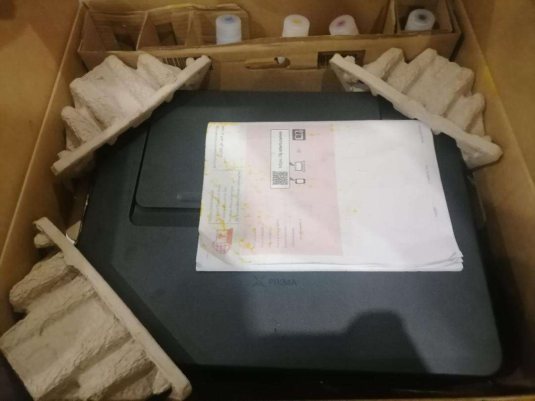 Canon Pixma G1430 InkTank Printer with Manuals, Disk, Cables, Full Ink Tanks