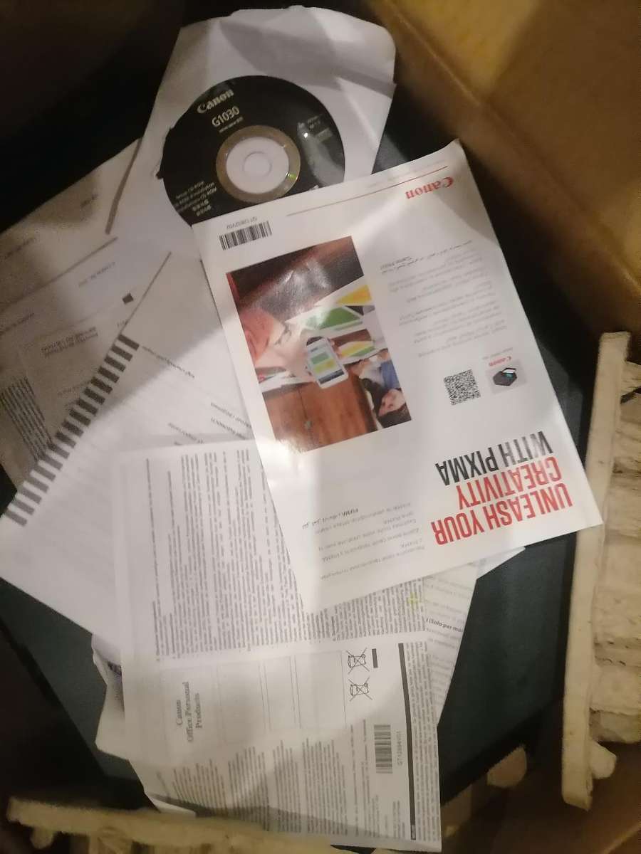 Canon Pixma G1430 InkTank Printer with Manuals, Disk, Cables, Full Ink Tanks