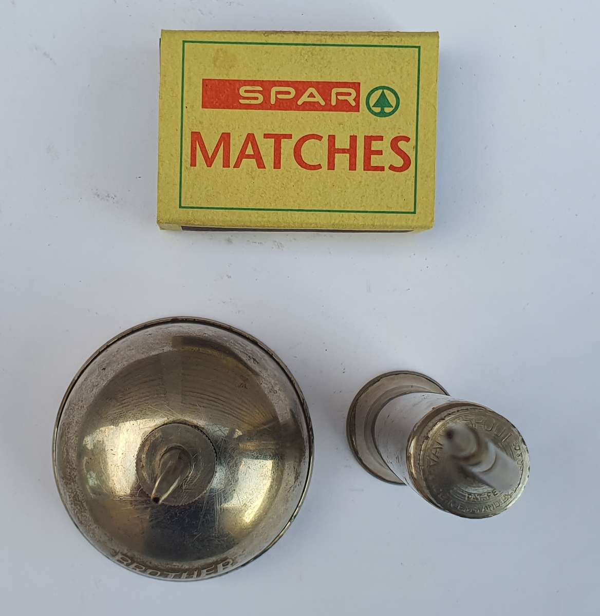 Perfect Pair of Vintage Oil Cans - 1 Brother and 1 Valve Spout by Muller & Co.