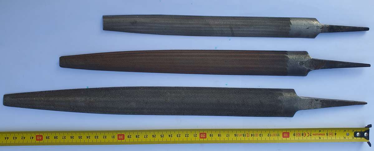 Trio of Half-Round Files In Good Used Condition