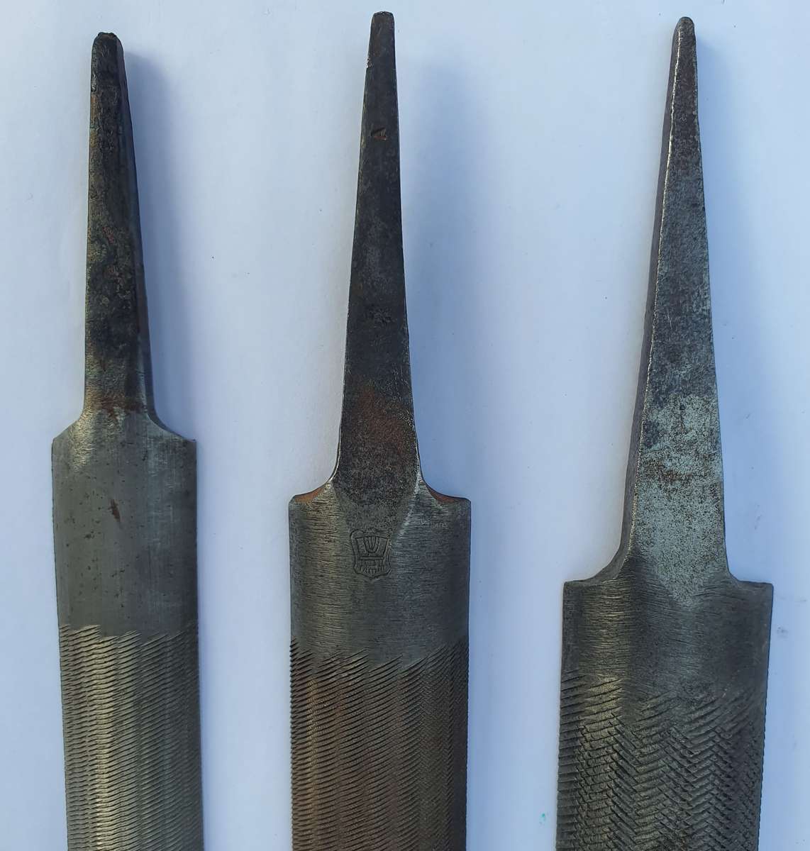 Trio of Half-Round Files In Good Used Condition