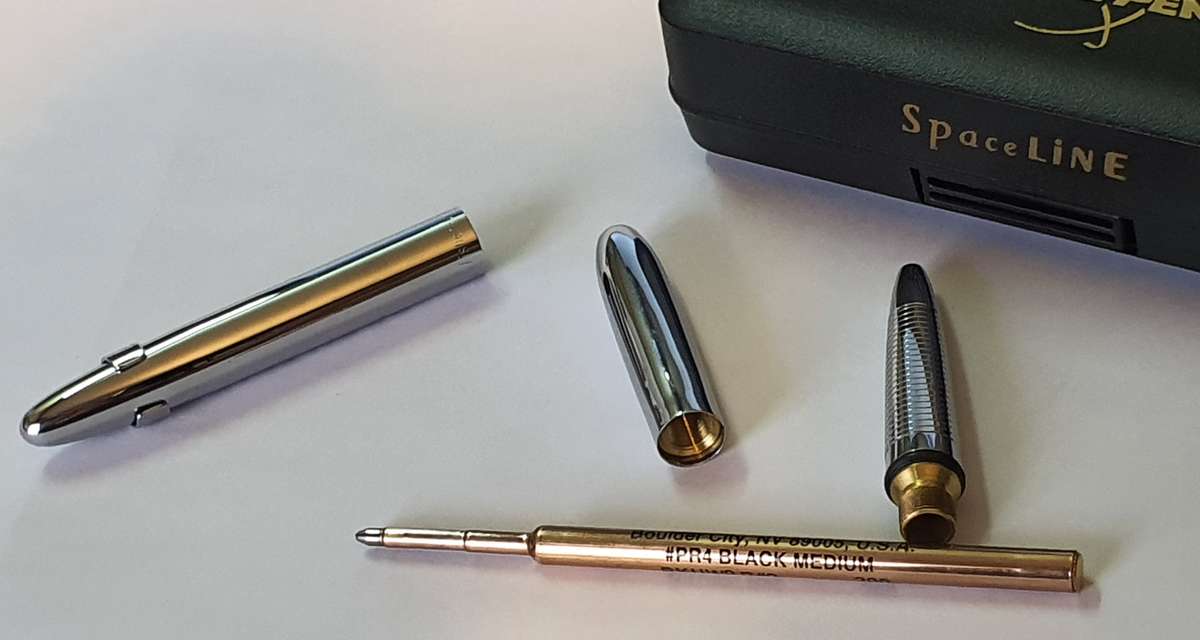 Vintage Fisher Chrome Bullet Space Pen in Box  Very Early & Rare Model
