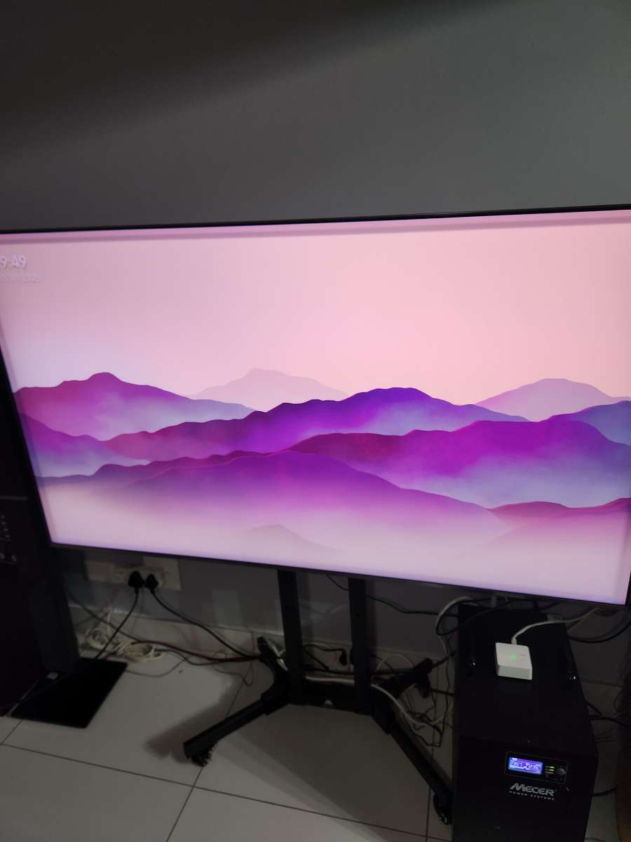 Portable TV Floor Stand with Mobile Trolley Wheels. Fits TV Size 27-65 inch