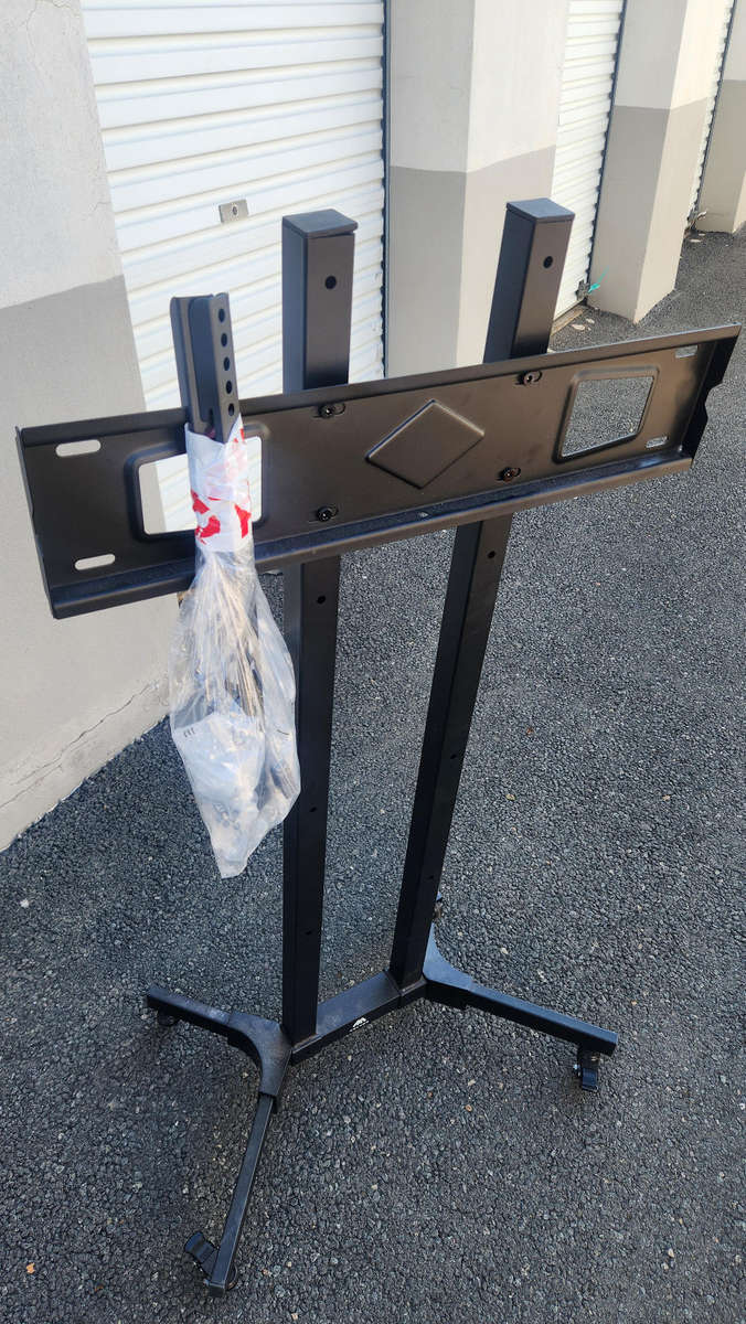 Portable TV Floor Stand with Mobile Trolley Wheels. Fits TV Size 27-65 inch