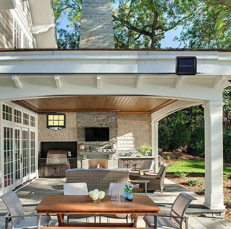 BK-128 Solar Wall Lamp  6COB LEDs with Remote Control, Motion & Dusk Sensor