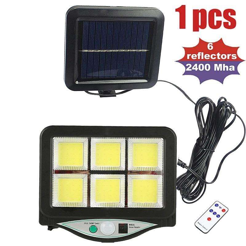 BK-128 Solar Wall Lamp  6COB LEDs with Remote Control, Motion & Dusk Sensor