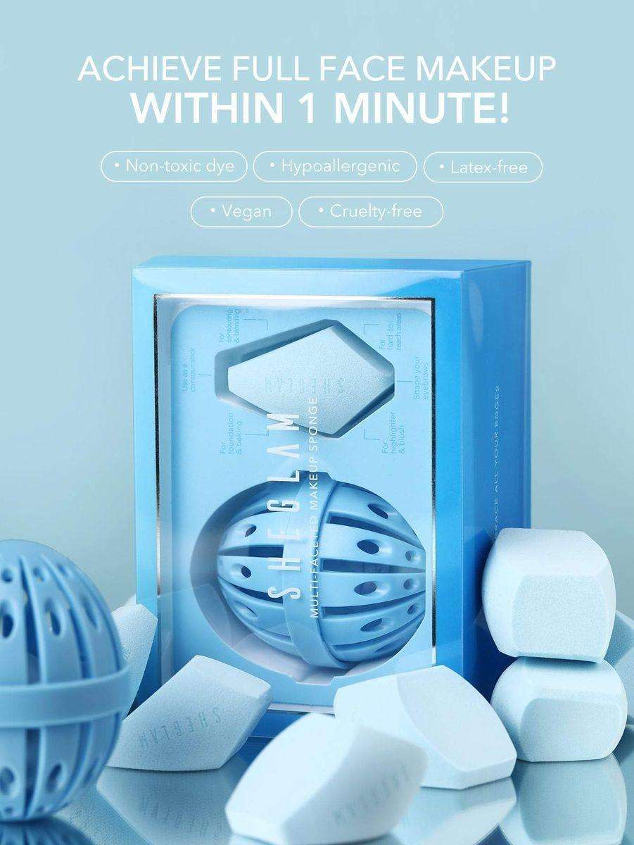 SHEGLAM Multi-Faceted Makeup Sponge - Baby Blue
