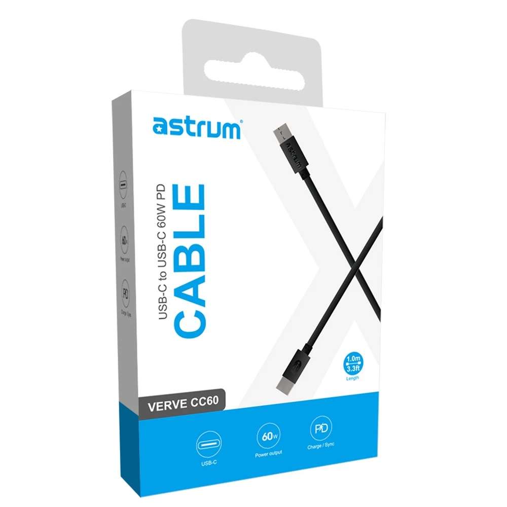 Astrum USB-C to USB-C 60W Cable 1 Meter