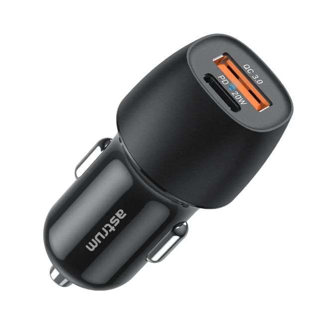 Astrum USB-C 20W Dual USB Travel Car Charger
