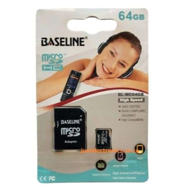 Baseline 64GB microSD Card With SD Adapter