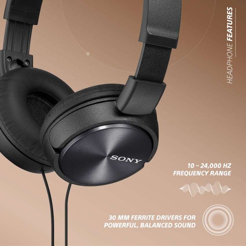 Sony MDR-ZX310 Stereo Headphones Black Deal Of The Day