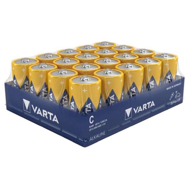 2 x Varta Industrial Pro Size C LR14 Batteries Box of 20