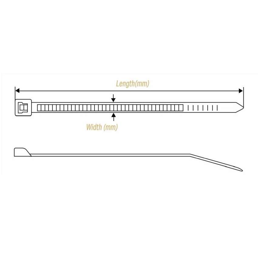 Cable Ties 200 x 4.8mm Pack of 100