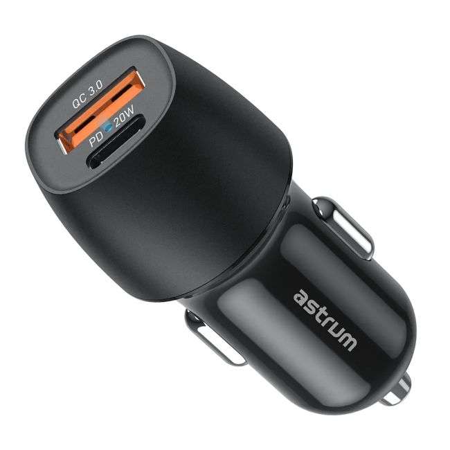 Astrum USB-C 20W Dual USB Travel Car Charger