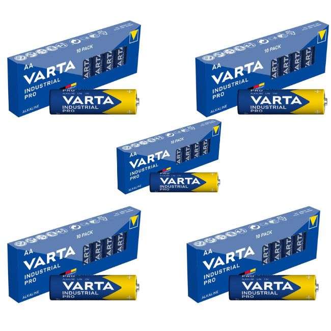 5 x Varta Industrial Pro AA Batteries 10 Pack