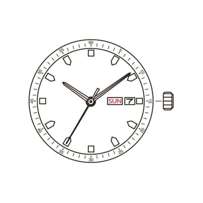 Miyota 2105 Quartz Watch Movement With Day Date