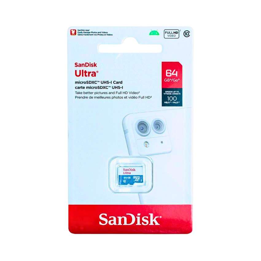 Sandisk Ultra 64GB microSDXC UHS-I Card Up To 100MB/s