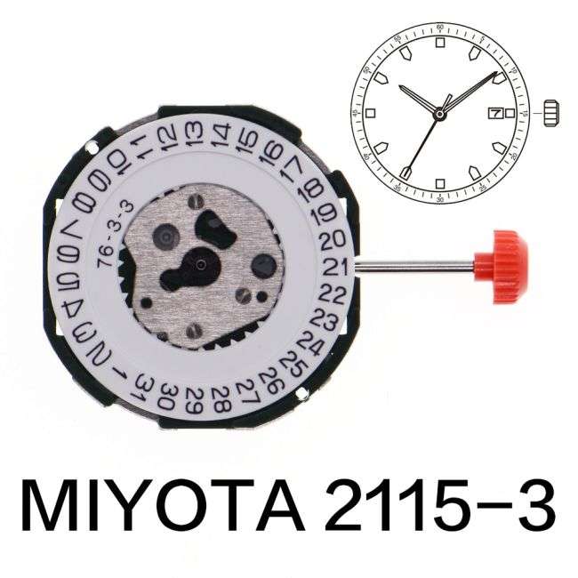 Miyota 2115 Quartz Watch Movement Date at 3