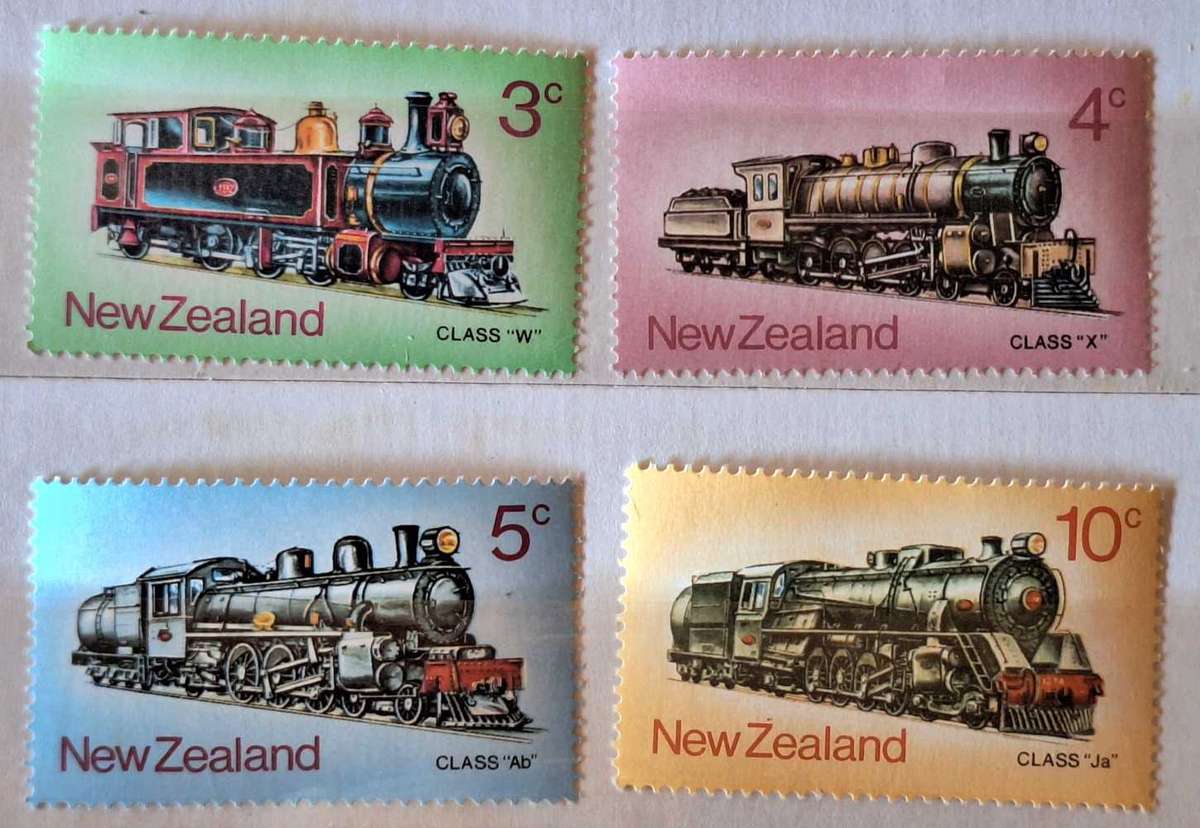 New Zealand 1973 Locomotives Set of 4 Mint stamps