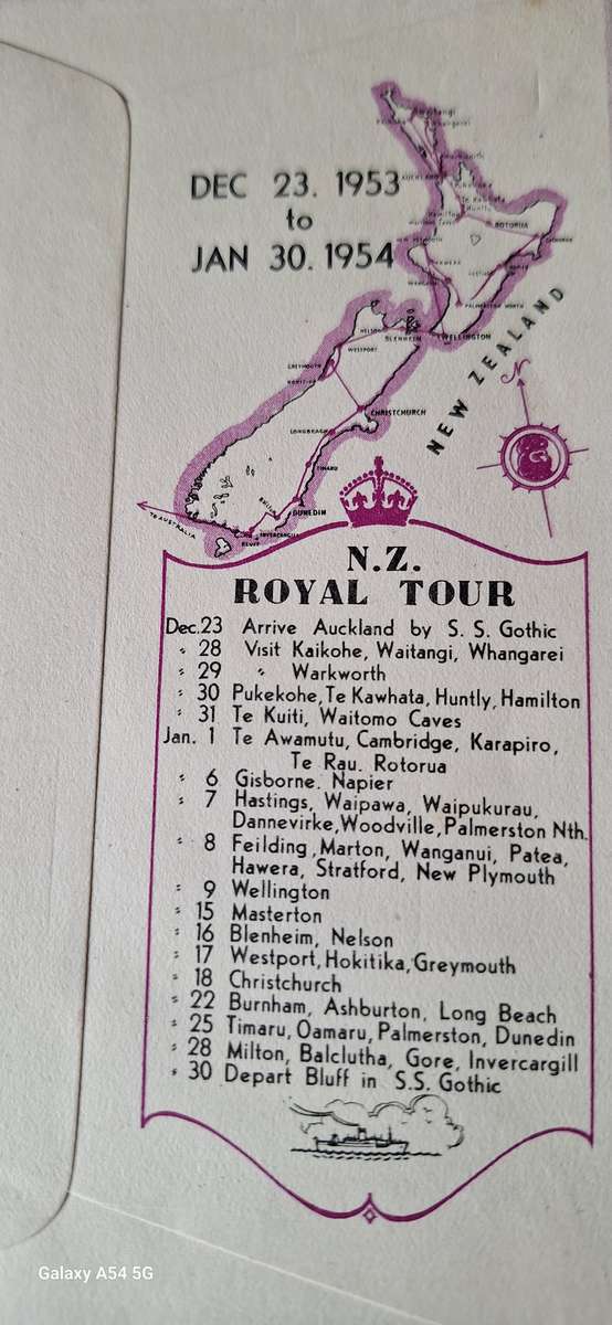 New Zealand 1953/54 Royal Tour Souvenir Cover