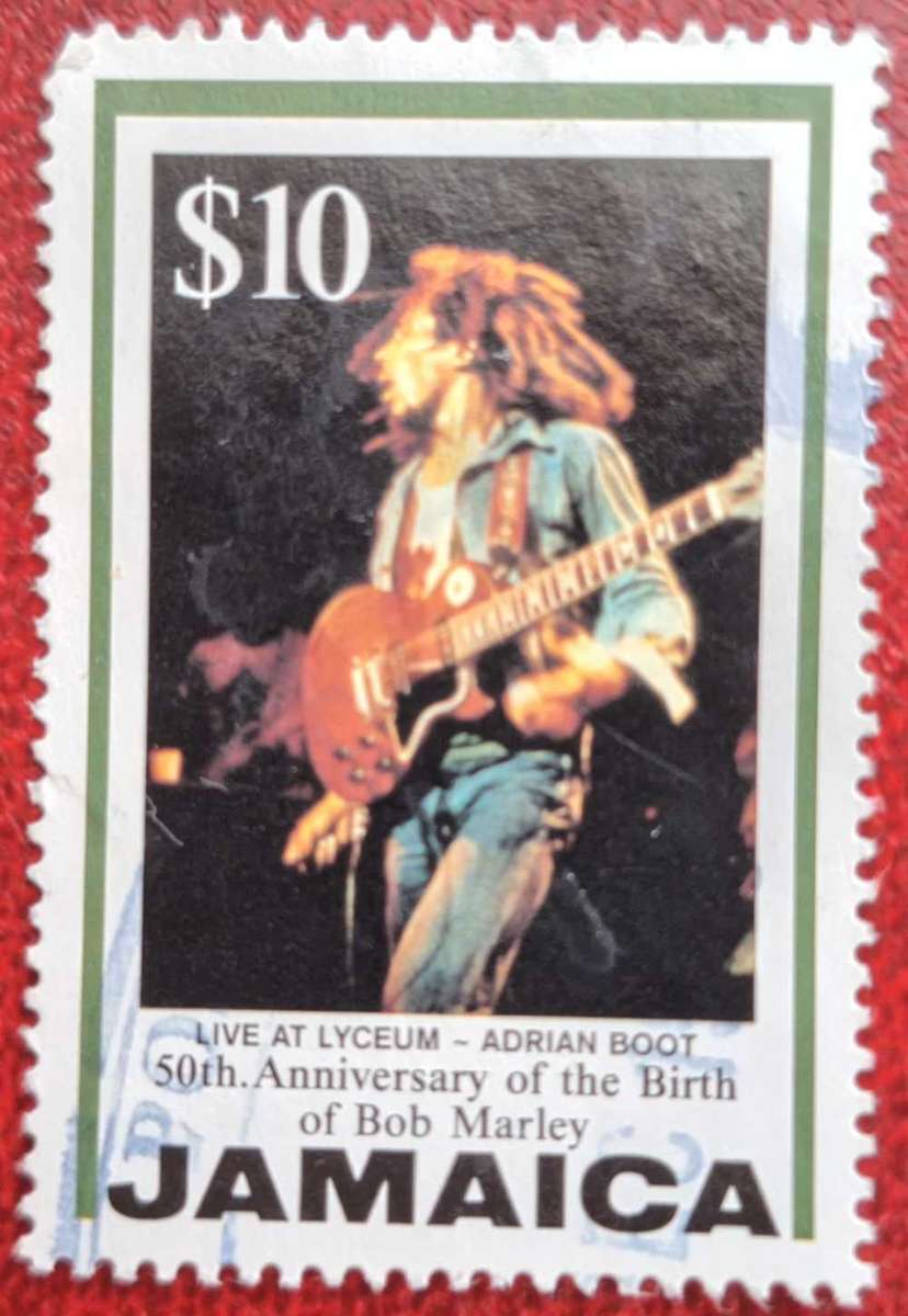 Jamaica 1995 Bob Marley 50th Birthday $10 Stamp 1 Used stamp