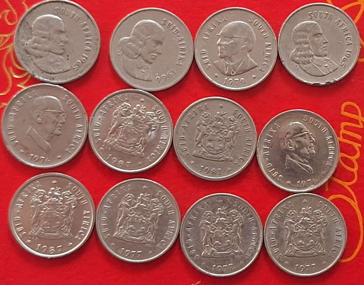 South Africa 1965-87 5c Mixed Lot 12 Nickel