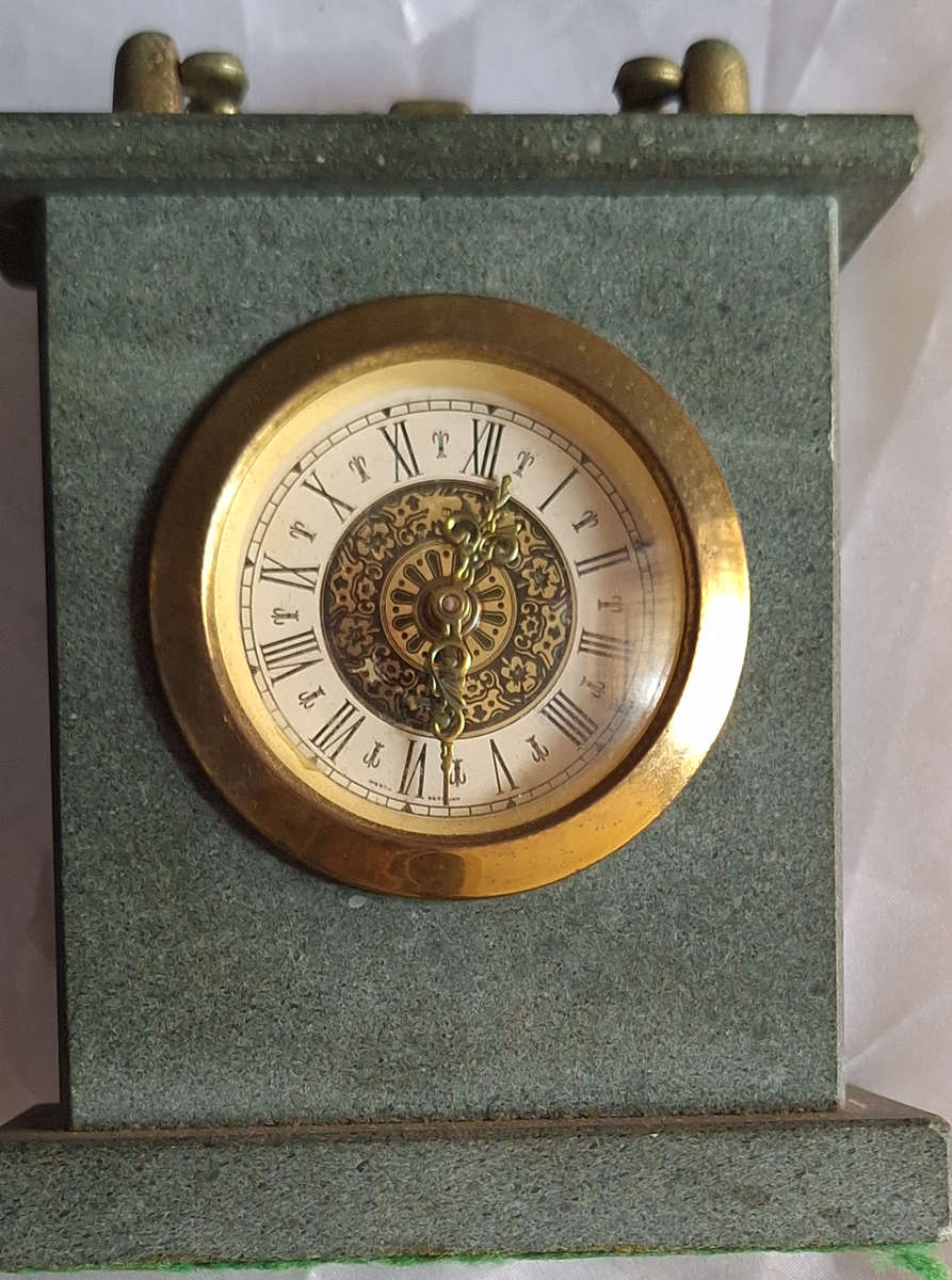 Vintage Stone/Slate Mantle Clock Made in West Germany For repair/spares/display
