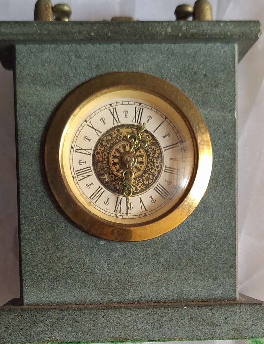 Vintage Stone/Slate Mantle Clock Made in West Germany For repair/spares/display
