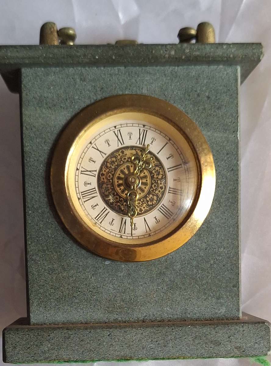 Vintage Stone/Slate Mantle Clock Made in West Germany For repair/spares/display