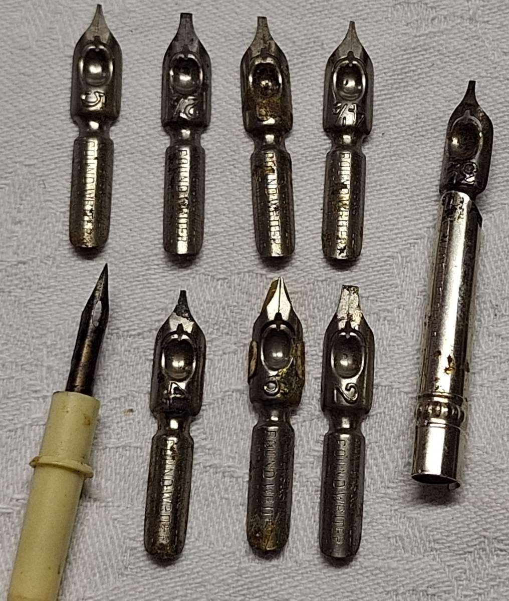 9 Pen nibs various sizes and points