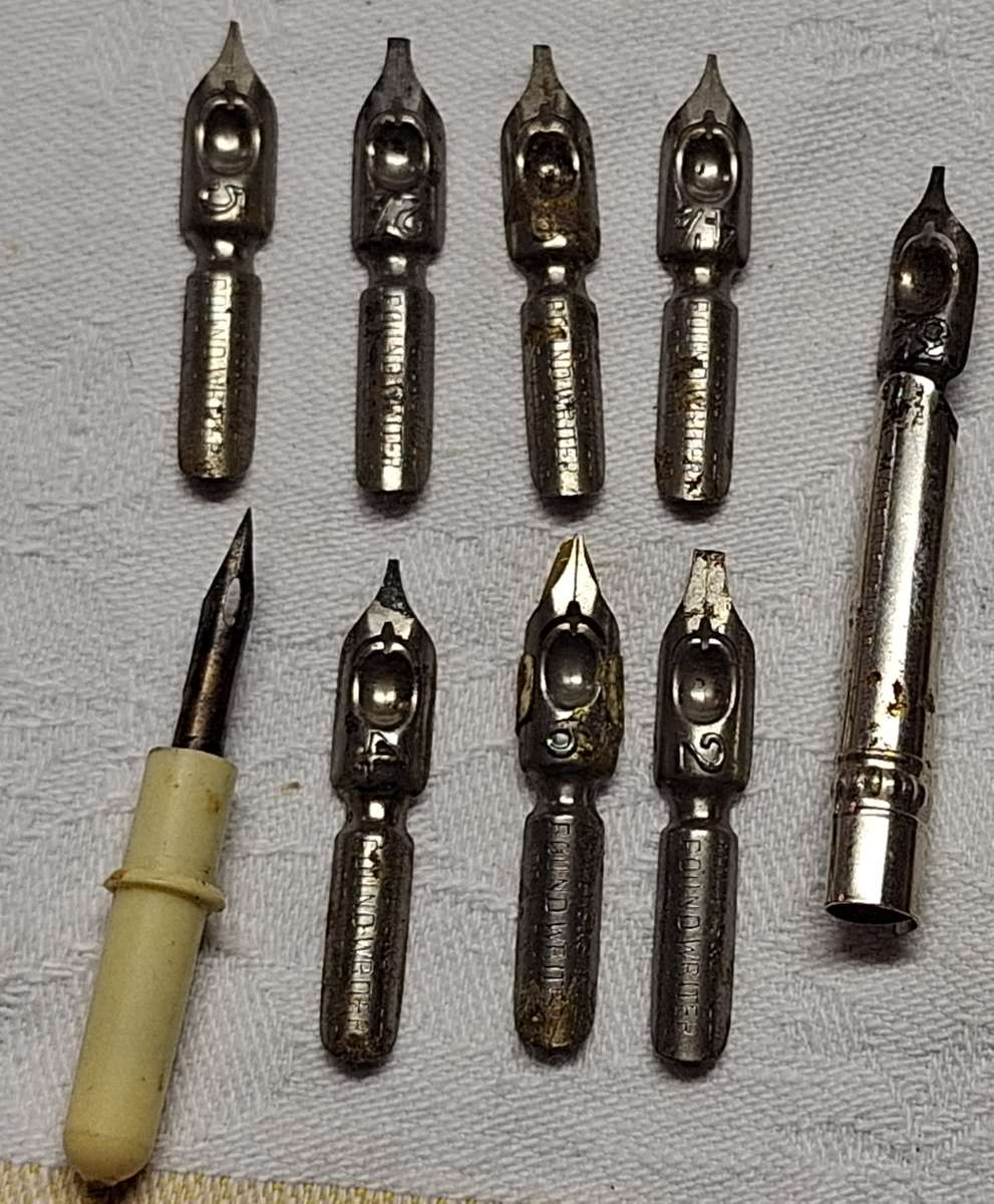 9 Pen nibs various sizes and points