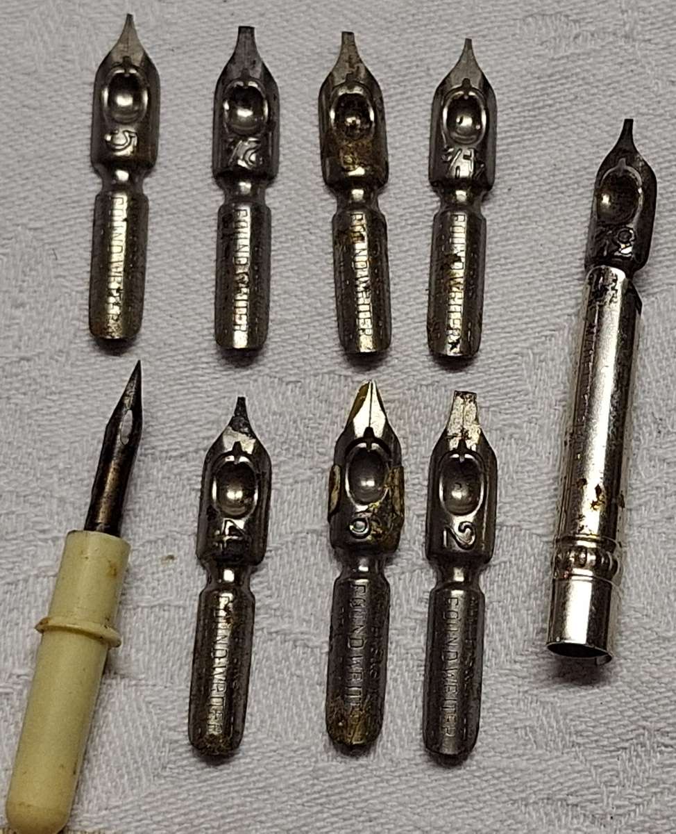 9 Pen nibs various sizes and points
