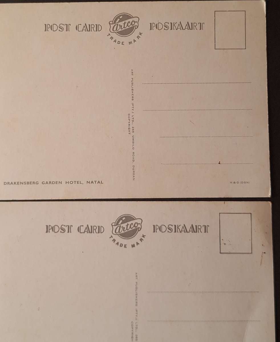 2 Unused Post Cards Drakensberg Garden Hotel Natal