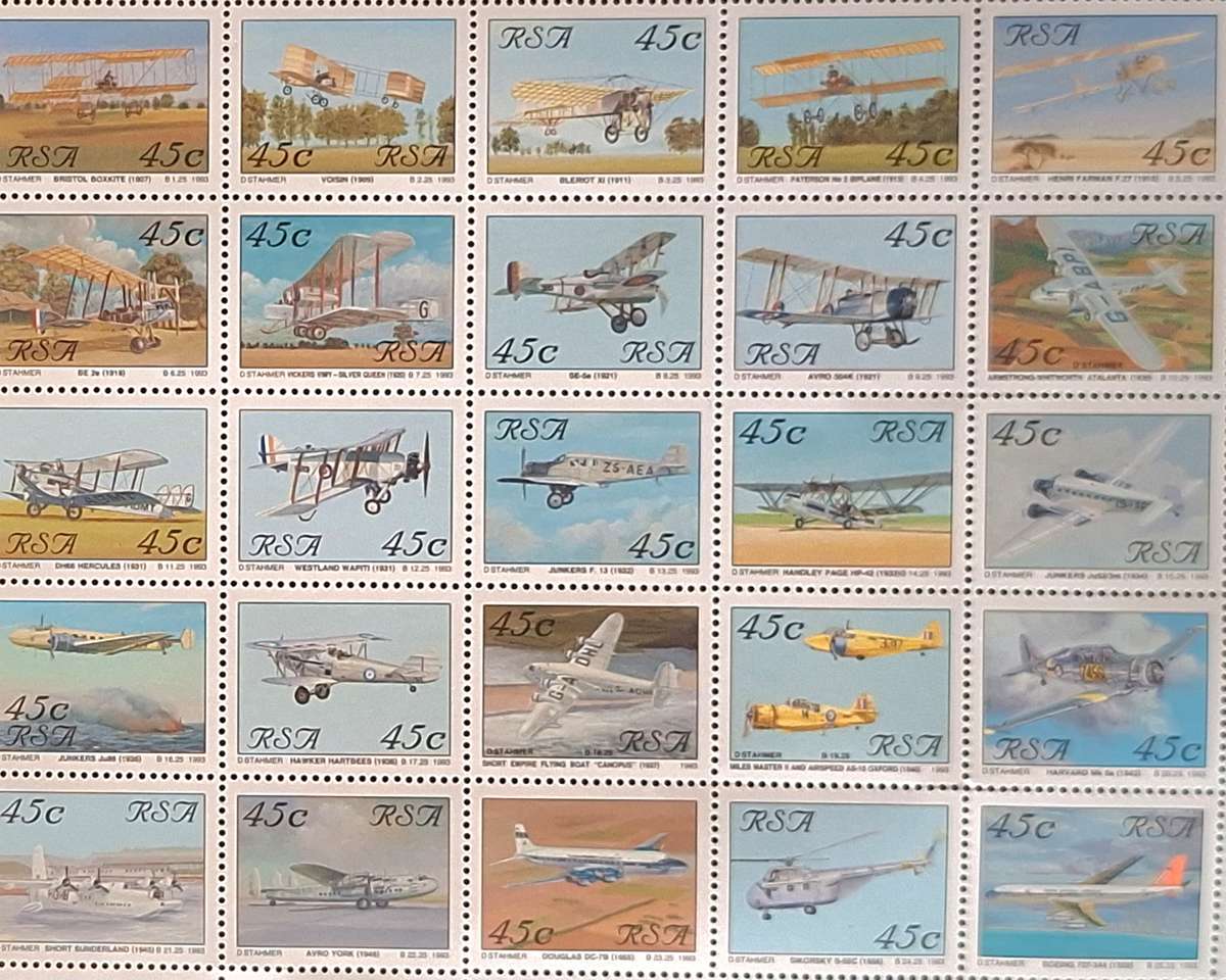 South Africa 1993 Aviation 1 Sheet of 25 Mint stamps