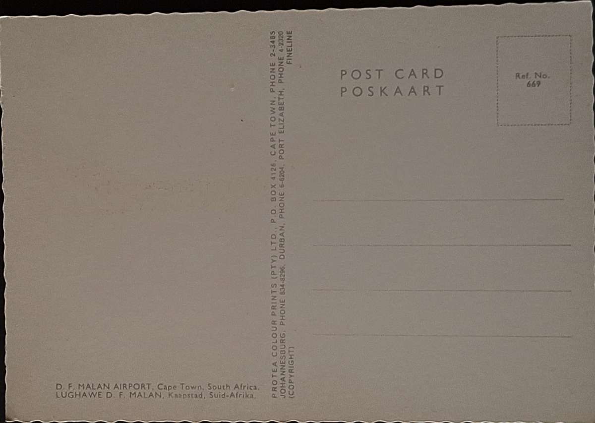 Unused Post Card DF Malan Airport, Cape Town