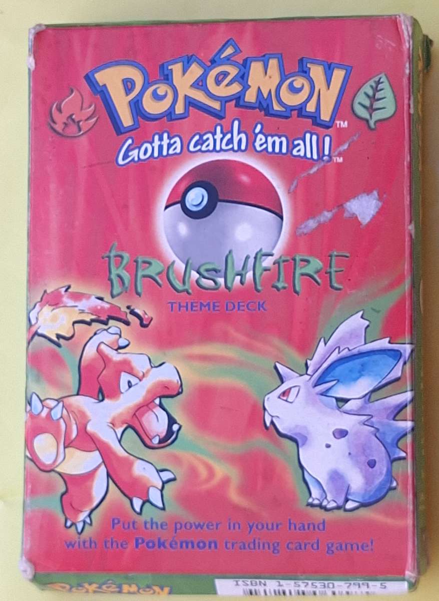 105 Vintage Pokemon Game Cards in a Brushfire Theme Box
