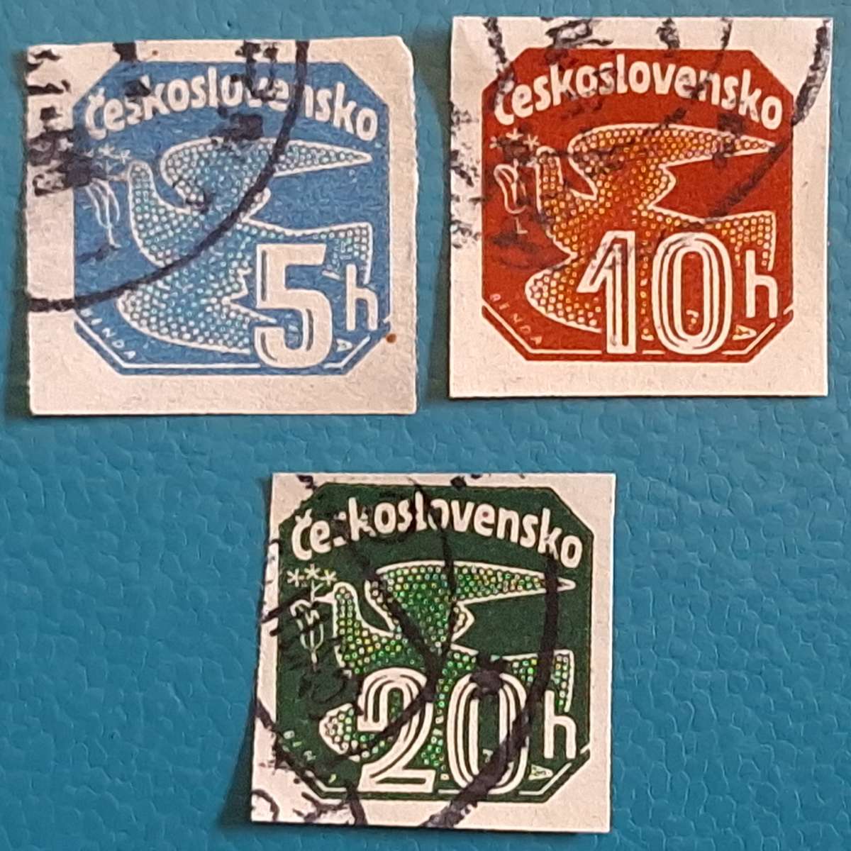 Czechoslovakia 1937 Newspaper Stamps 3 Used Imperforate stamps
