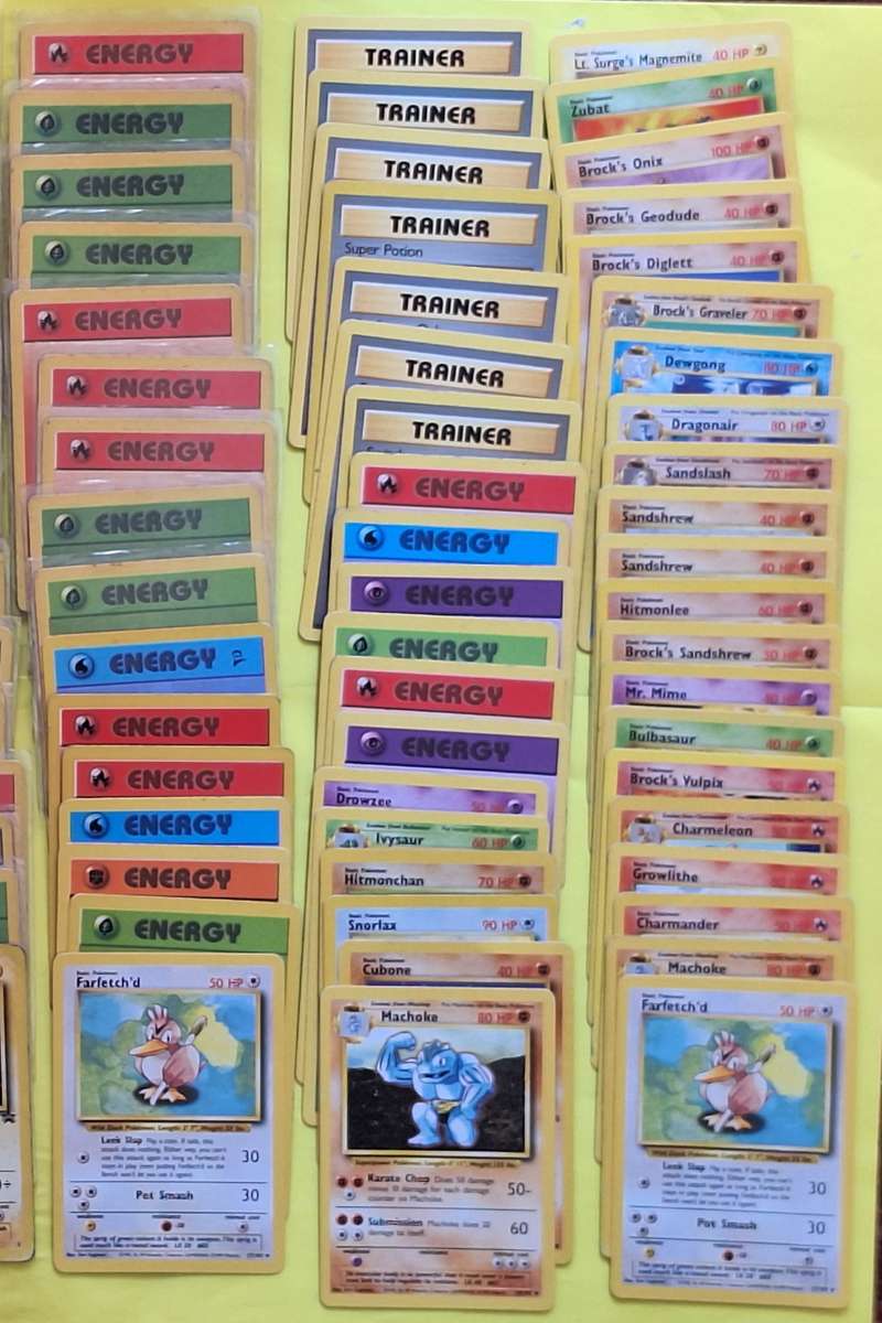 105 Vintage Pokemon Game Cards in a Brushfire Theme Box