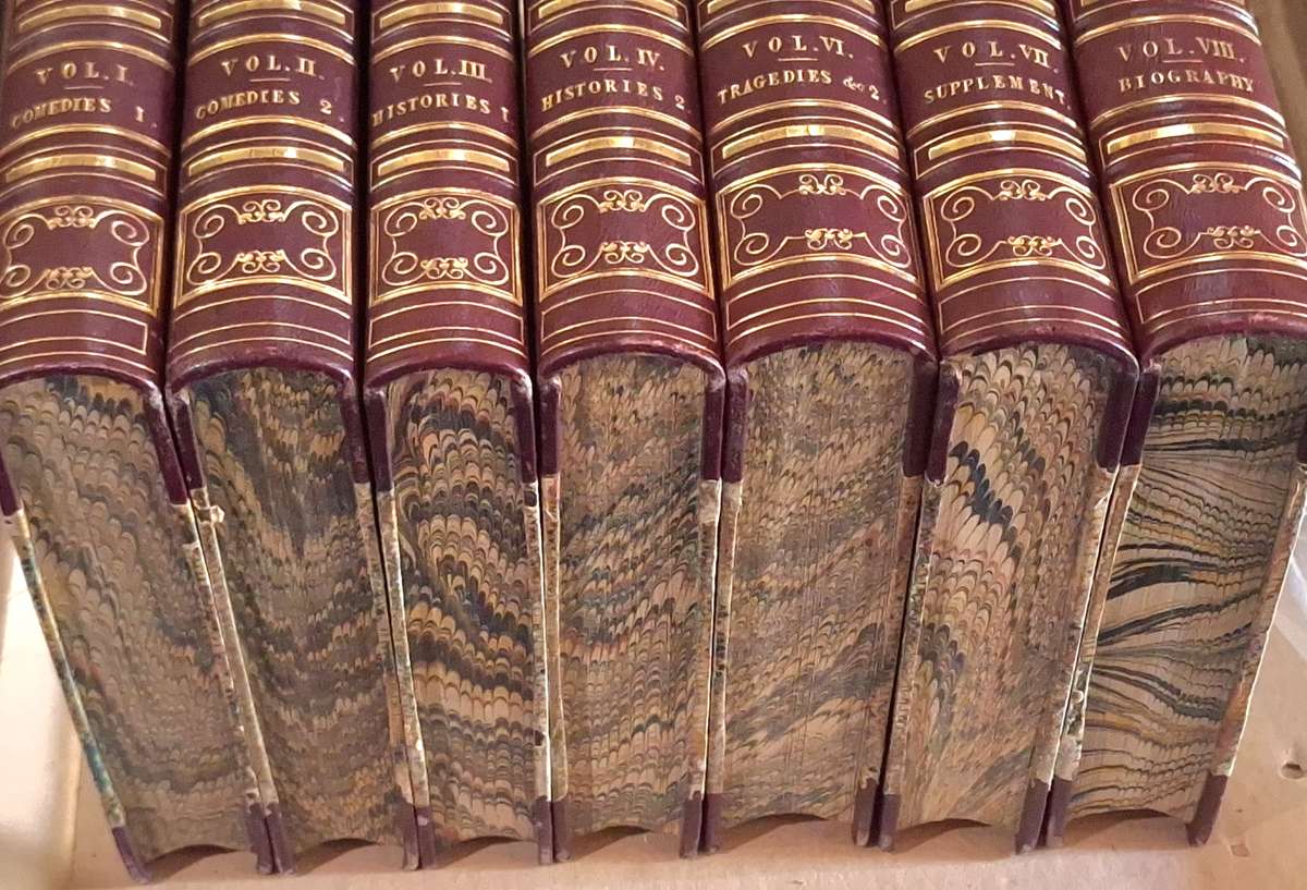 Pictorial Shakspere 7 Books from Set of 8 (No. 5 is Missing) Hand dated 1844