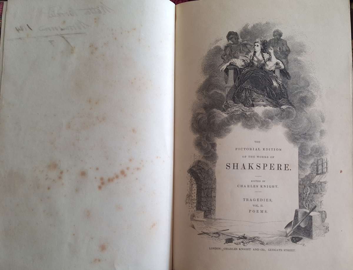 Pictorial Shakspere 7 Books from Set of 8 (No. 5 is Missing) Hand dated 1844
