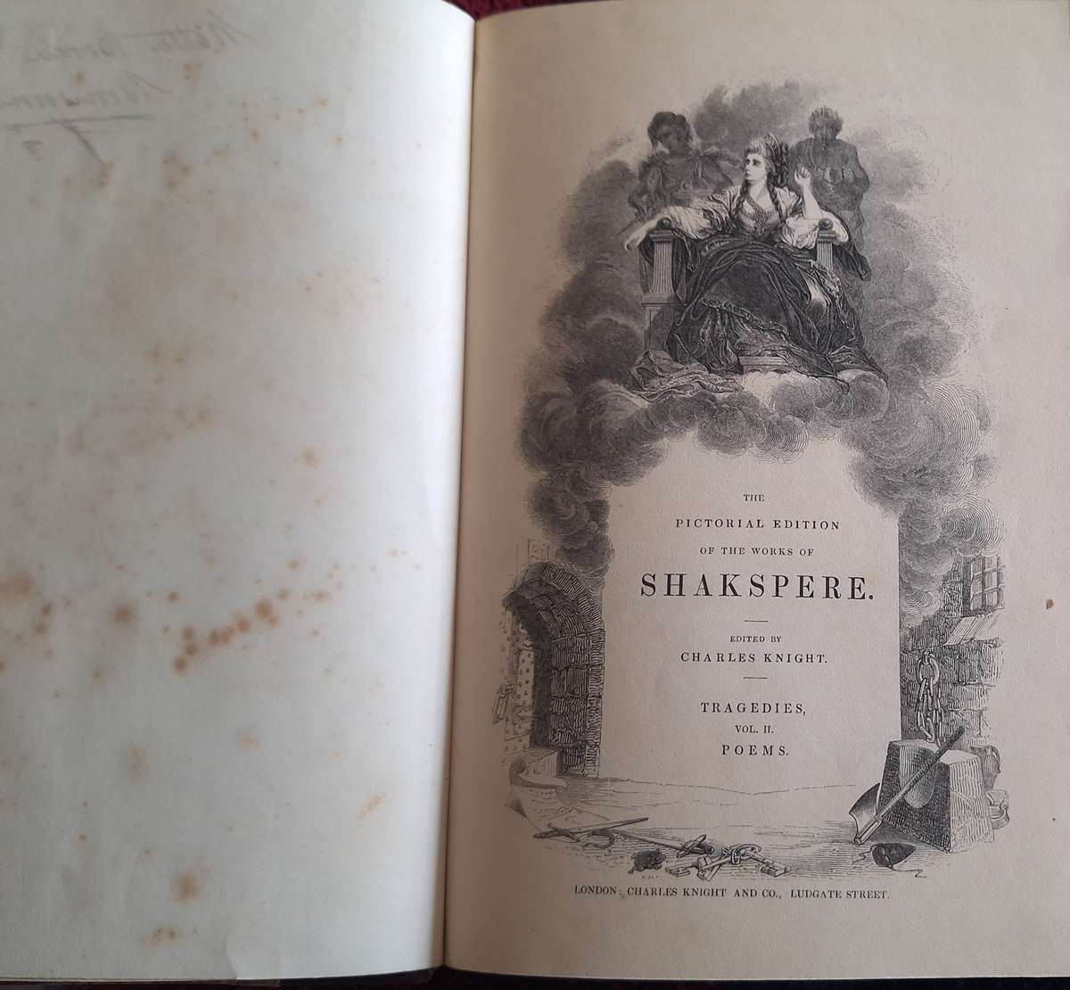 Pictorial Shakspere 7 Books from Set of 8 (No. 5 is Missing) Hand dated 1844