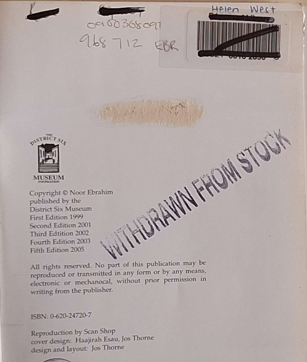 Noor's Story: My Life in District Six by Noor Ebrahim Paperback Signed