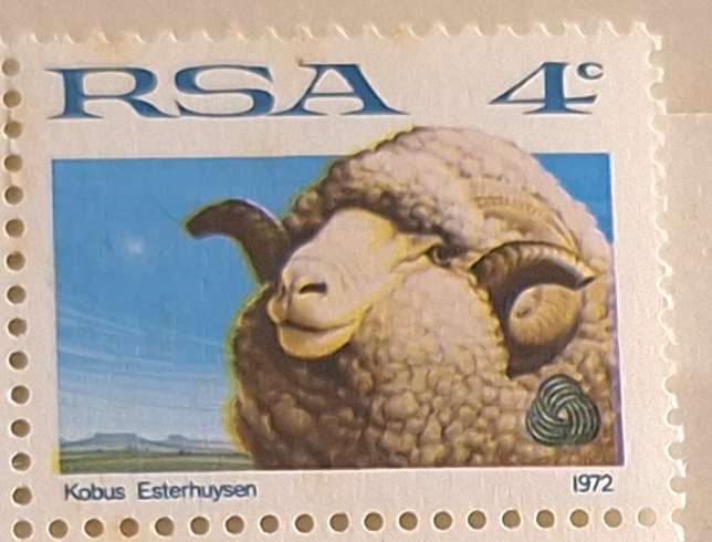 RSA 1972 Sheep Block of 4 Mint stamps