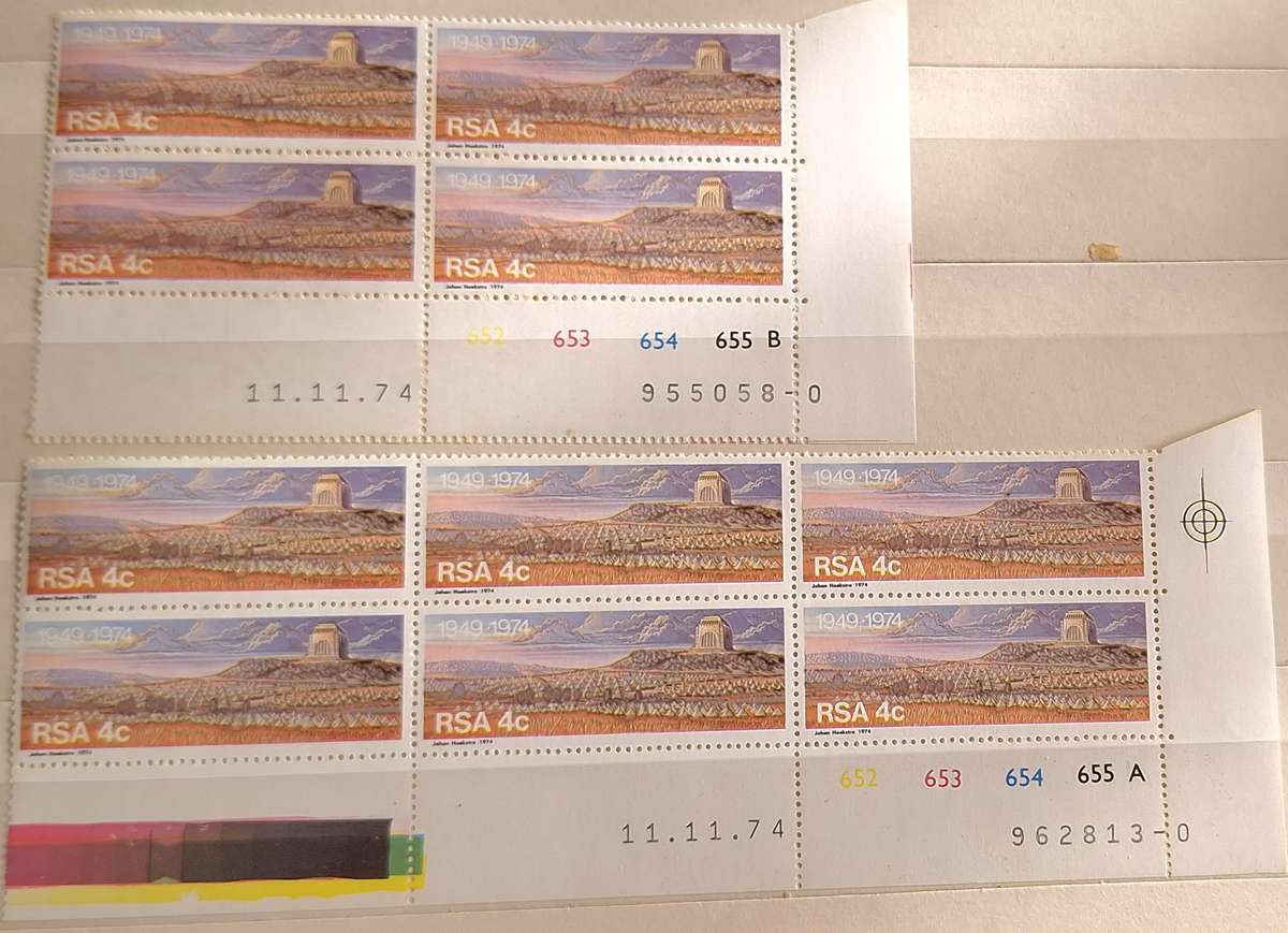 RSA 1974 Voortrekker Monument 25th Anniversary 2 Mint Control Blocks