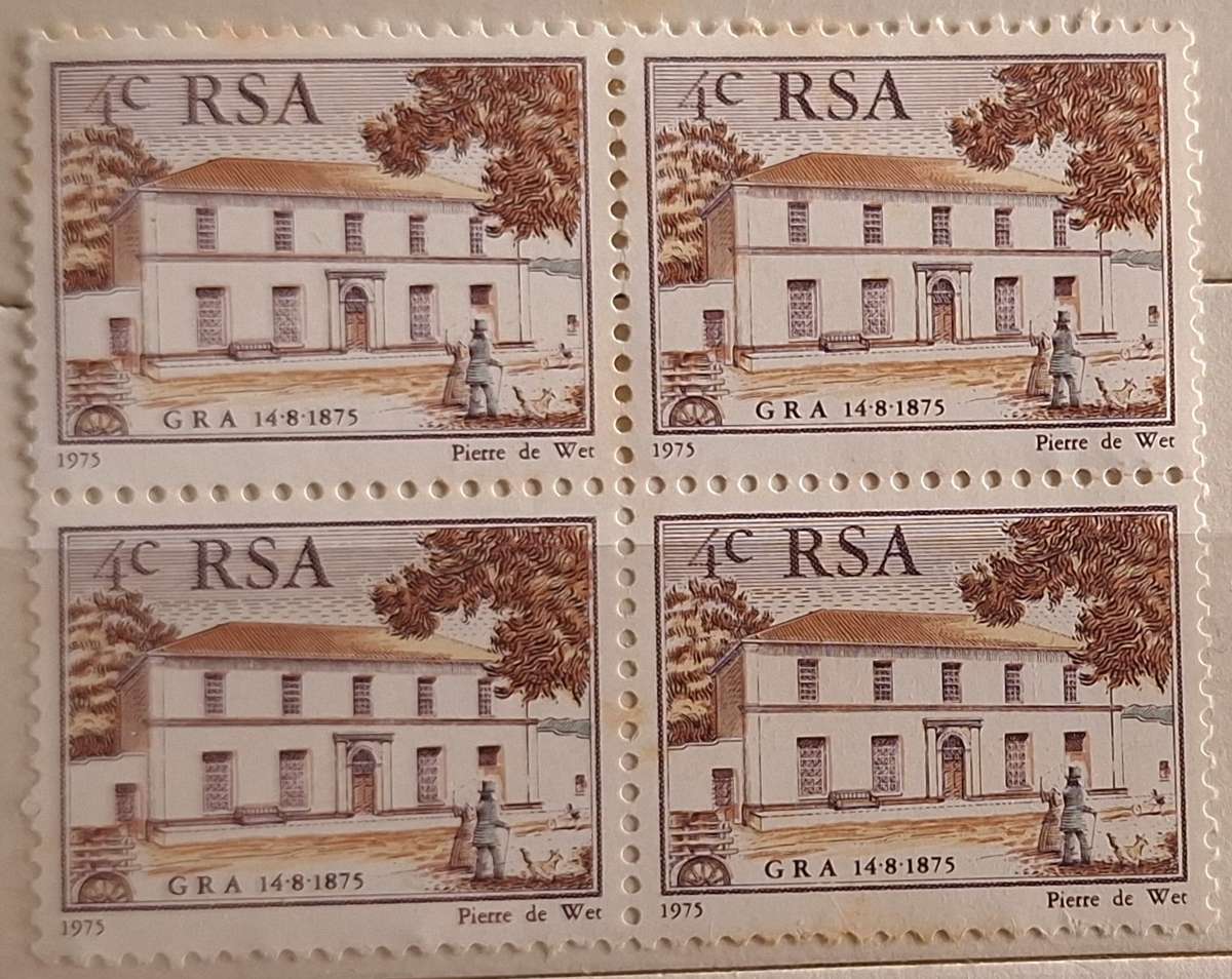 RSA 1975 Centenary of "Genootskap van Regte Afrikaaners" Block of 4 Mint stamps
