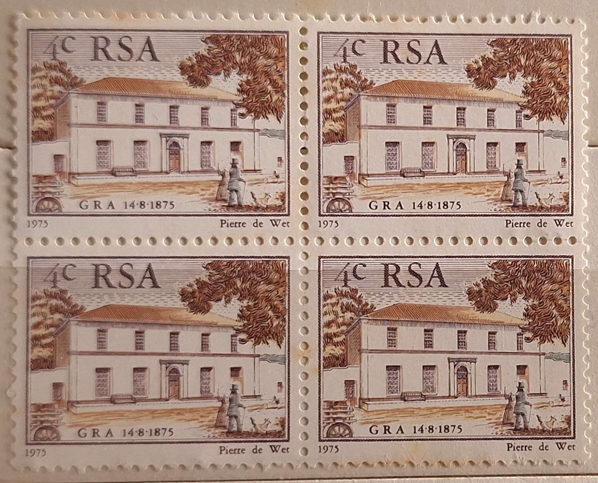 RSA 1975 Centenary of "Genootskap van Regte Afrikaaners" Block of 4 Mint stamps
