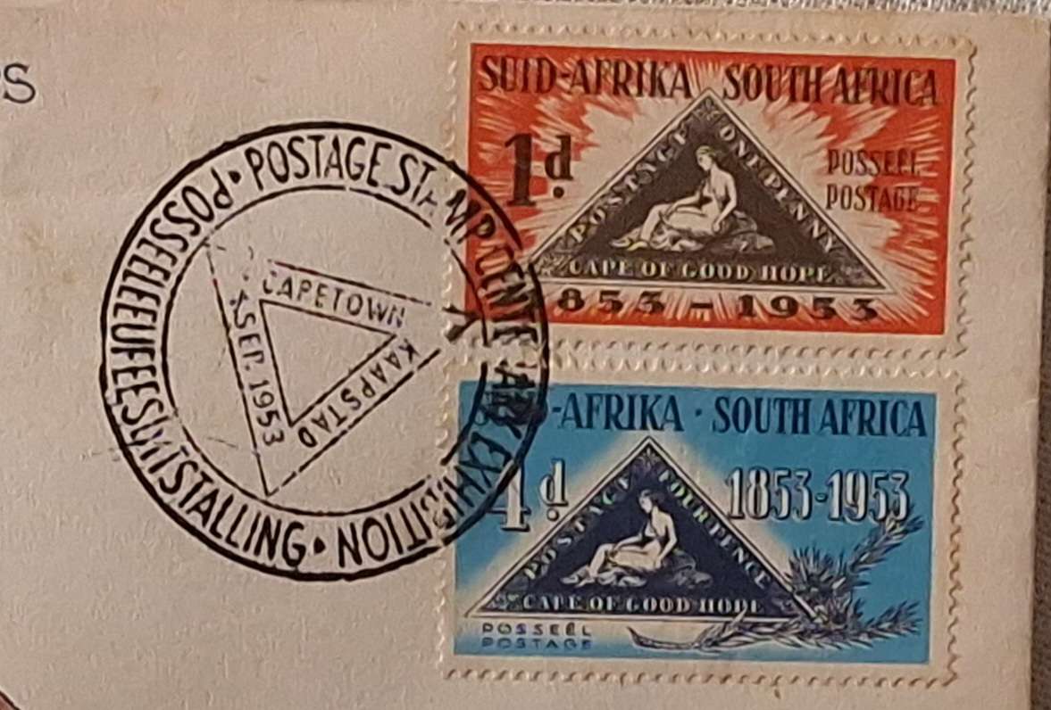 Union of South Africa 1953 Cape Triangle Stamp Centenary Cover